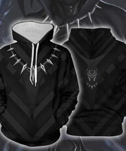 OneHeroSuits Black Panther Hoodies T Challa Printed Zip-Up Creative Printed Zip-Up Hooded Sweatshirt