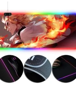 OneHeroSuits RGB Lighting Mouse Pad Rengoku Kyoujurou Infinity Train Painting