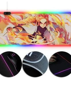 OneHeroSuits RGB Lighting Mouse Pad Rengoku Kyoujurou Infinity Train Painting