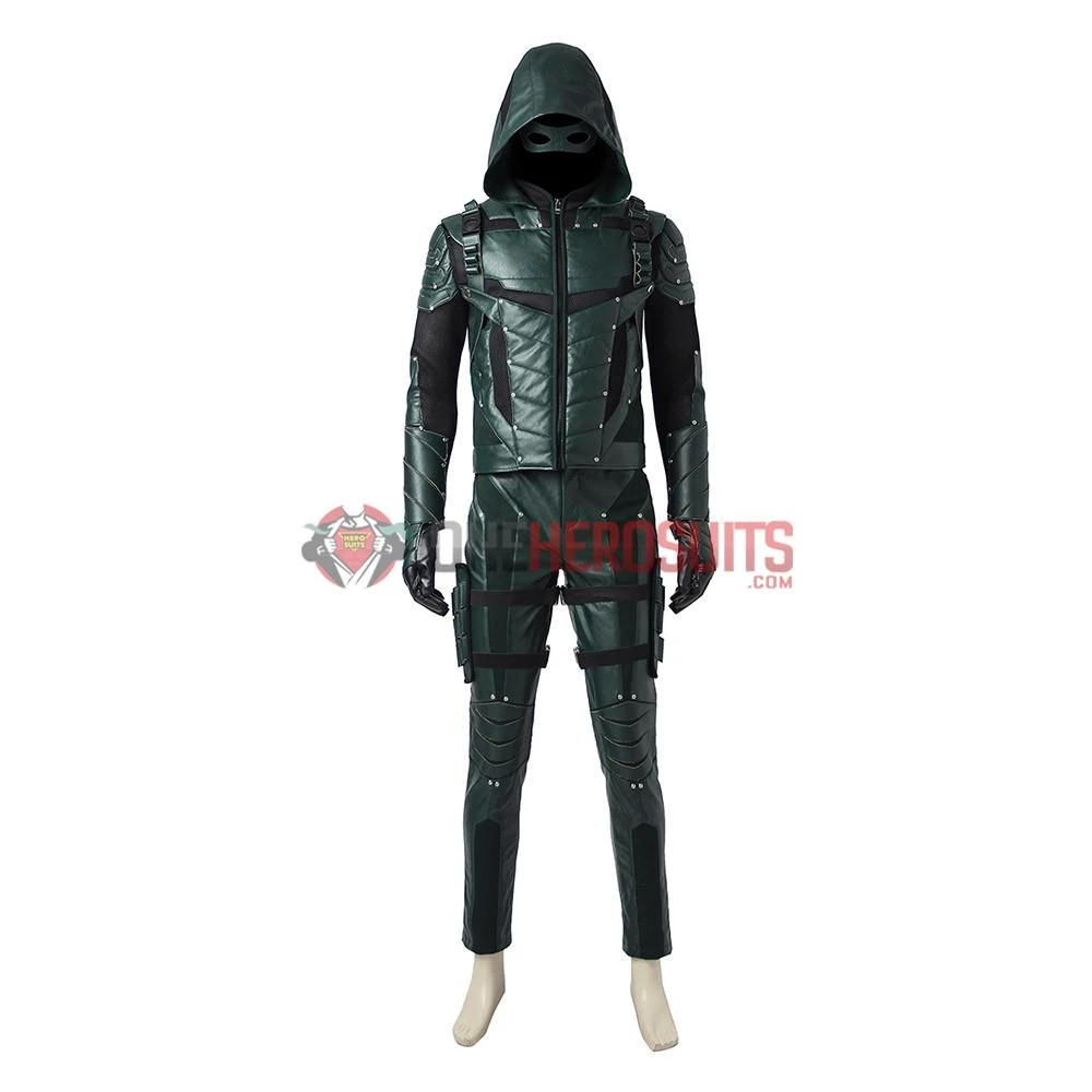 OneHeroSuits Costumes Green Arrow Oliver Queen Cosplay Costume Arrow Season 5 Suit