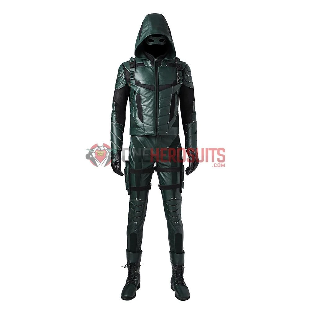 OneHeroSuits Costumes Green Arrow Oliver Queen Cosplay Costume Arrow Season 5 Suit