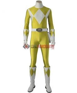 OneHeroSuits Yellow Ranger Male Cosplay Costumes Mighty Morphin Power Rangers Cosplay Suit