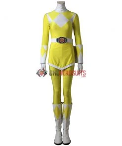 OneHeroSuits Yellow Ranger Female Cosplay Costumes Mighty Morphin Power Rangers Cosplay Suit