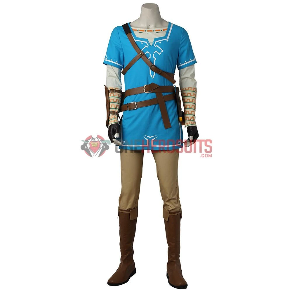 OneHeroSuits Link Blue Tunic Cosplay Costume The Legend Of Zelda Breath Of The Wild Suit