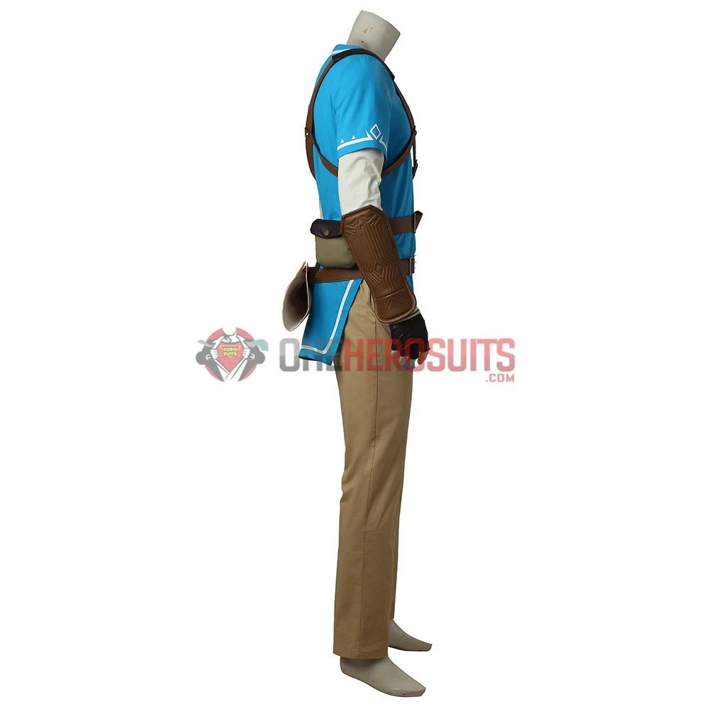 OneHeroSuits Link Blue Tunic Cosplay Costume The Legend Of Zelda Breath Of The Wild Suit
