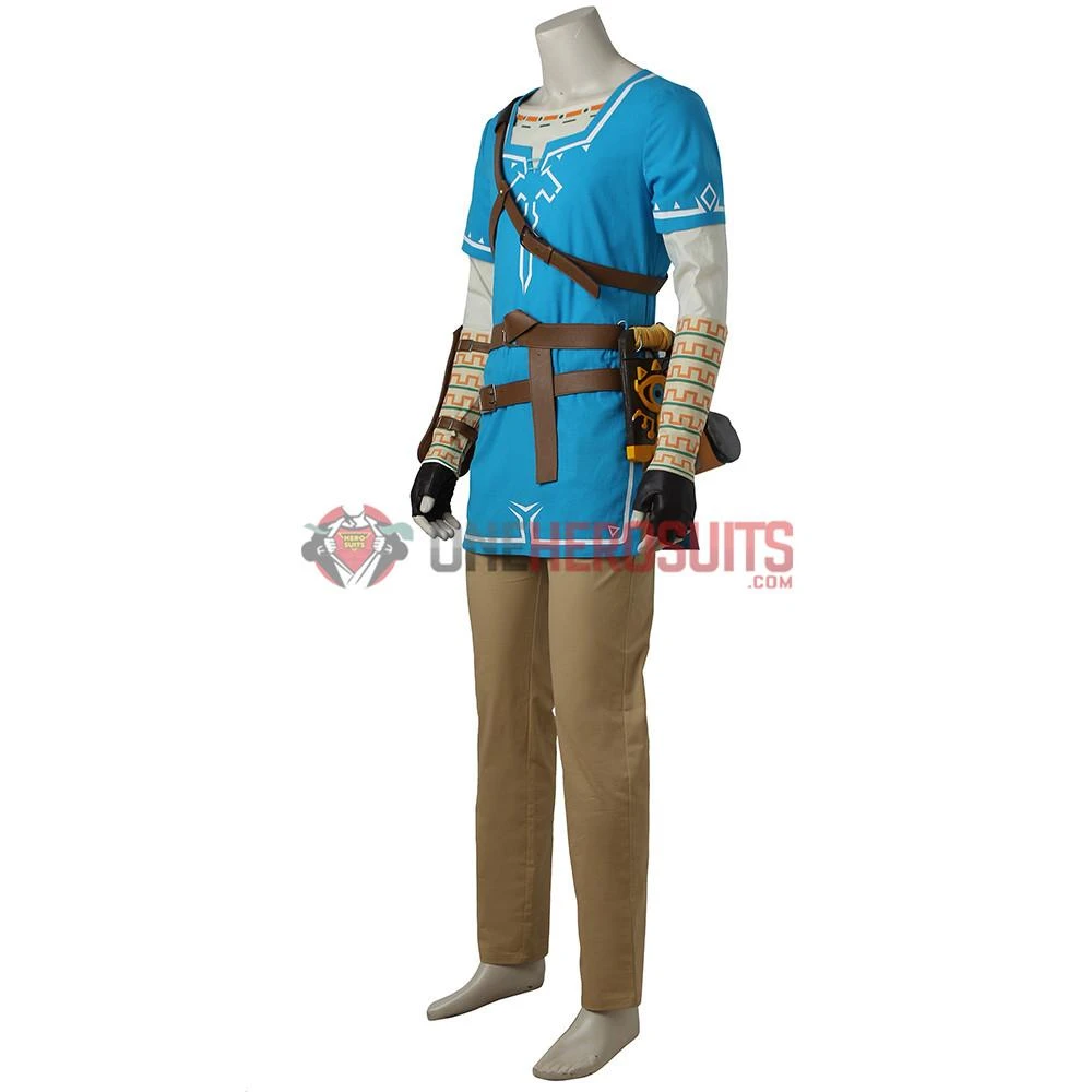 OneHeroSuits Link Blue Tunic Cosplay Costume The Legend Of Zelda Breath Of The Wild Suit