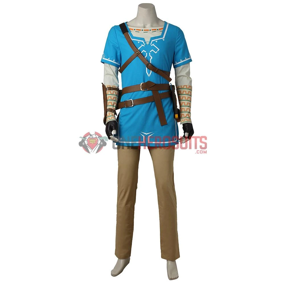 OneHeroSuits Link Blue Tunic Cosplay Costume The Legend Of Zelda Breath Of The Wild Suit