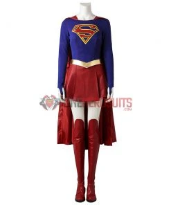 OneHeroSuits Costumes Supergirl Cosplay Shoes Female Classic Red SuperHero Boots