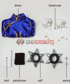 OneHeroSuits Chun Li Cosplay Costume Chinese Kung Fu Dress Up Street Fighter Suit