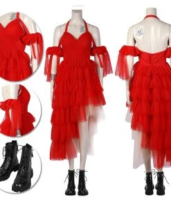 OneHeroSuits The Suicide Squad 2 Harley Quinn Red Dress Cosplay Costume