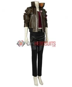 OneHeroSuits Cyberpunk 2077 V Female Cosplay Costumes Artificial Leather Cosplay Suit