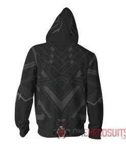 OneHeroSuits Black Panther Hoodies T Challa Printed Zip-Up Creative Printed Zip-Up Hooded Sweatshirt