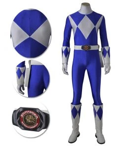 OneHeroSuits Blue Ranger Cosplay Costumes Mighty Morphin Power Rangers Cosplay Suit