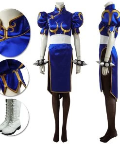 OneHeroSuits Chun Li Cosplay Costume Chinese Kung Fu Dress Up Street Fighter Suit