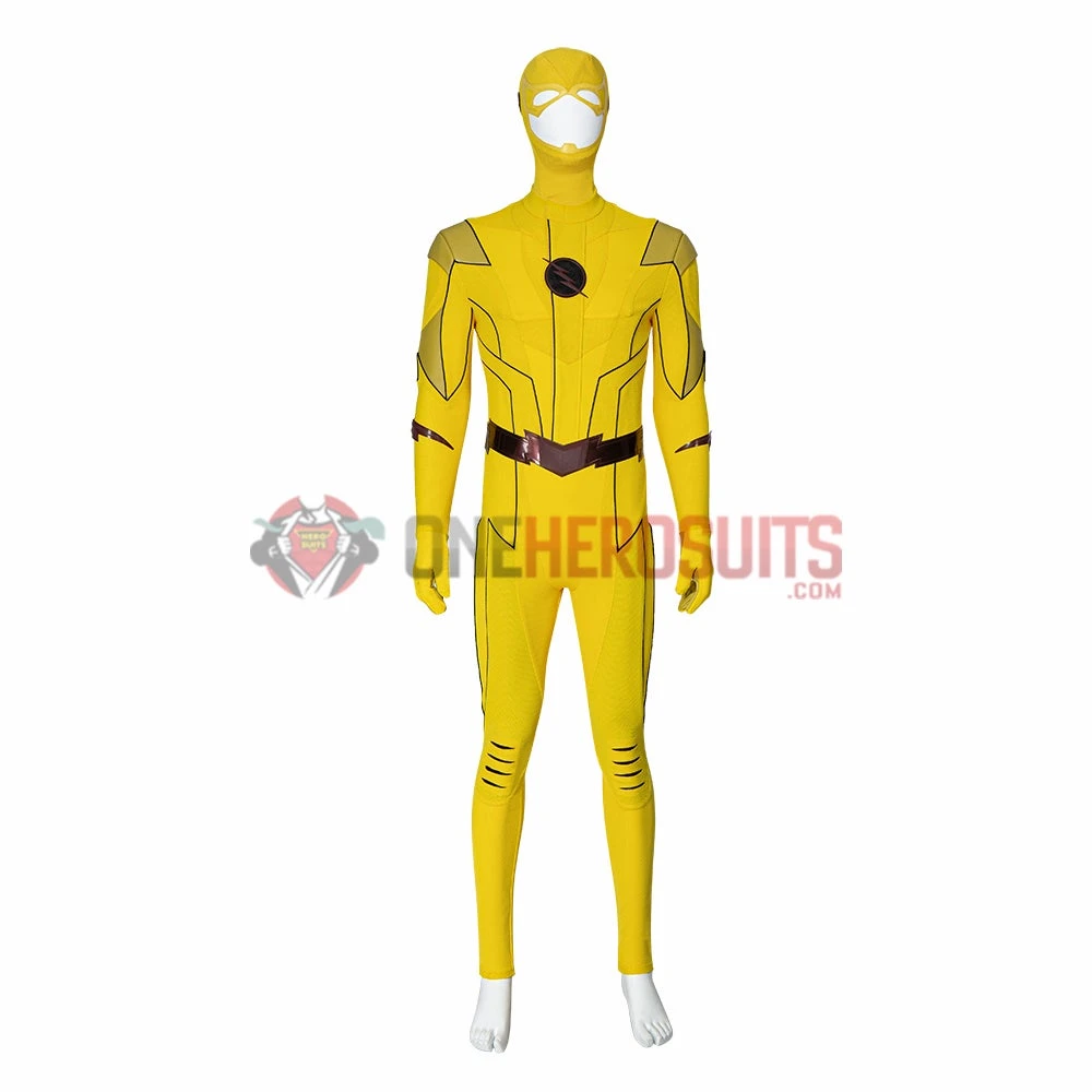 OneHeroSuits Reverse-Flash Cosplay Costumes The Flash S8 Yellow Cosplay Suits
