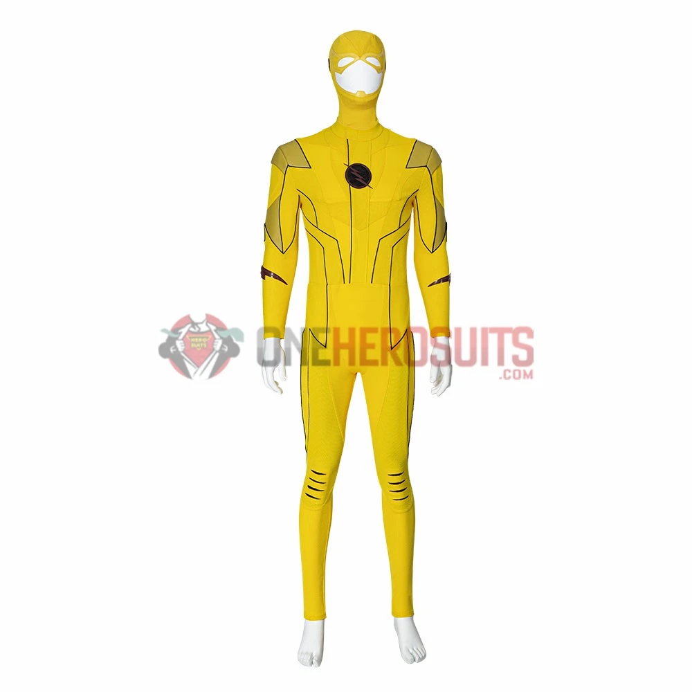 OneHeroSuits Reverse-Flash Cosplay Costumes The Flash S8 Yellow Cosplay Suits