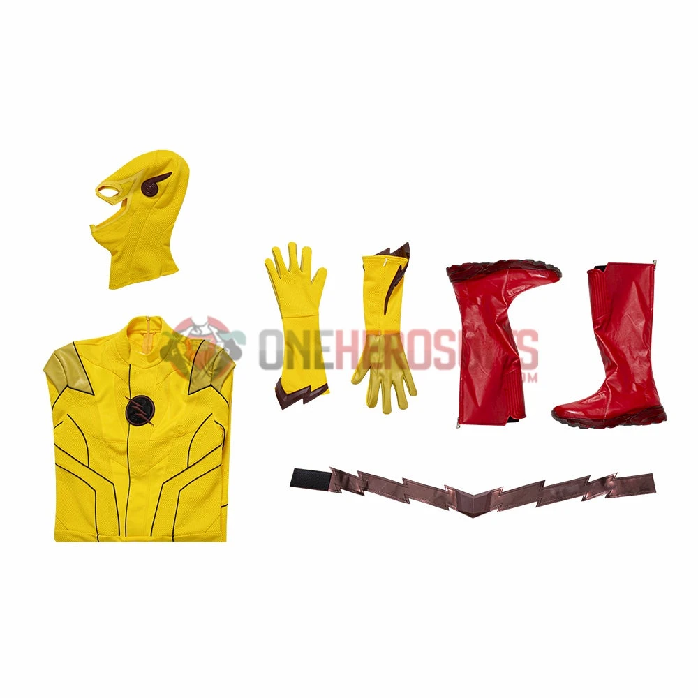 OneHeroSuits Reverse-Flash Cosplay Costumes The Flash S8 Yellow Cosplay Suits