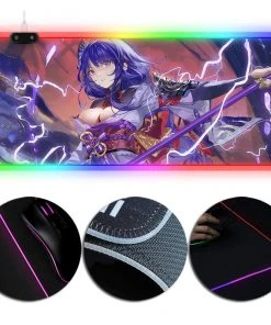 OneHeroSuits Genshin Impact Raiden Shogun Mouse Pad Creative RGB Full Desktop Mouse Pad