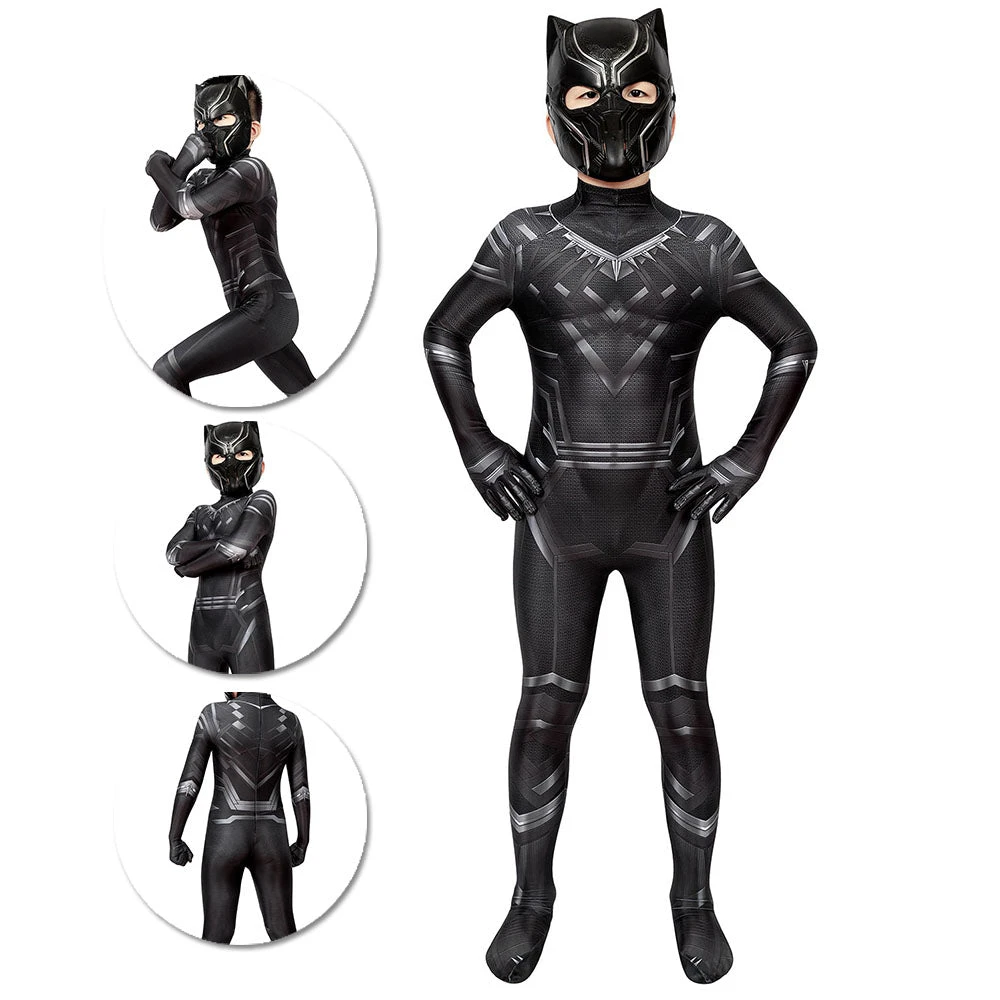 OneHeroSuits Gift For Boys Black Panther Cosplay Suit HQ Printed Costumes Expert-level Cosplay Bodysuit & Zentai