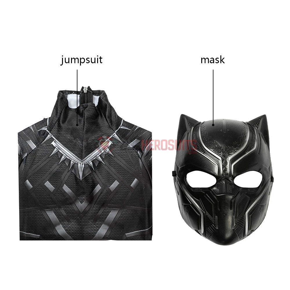 OneHeroSuits Gift For Boys Black Panther Cosplay Suit HQ Printed Costumes Expert-level Cosplay Bodysuit & Zentai