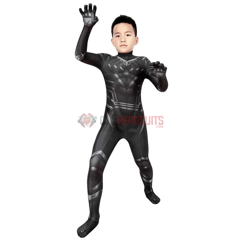 OneHeroSuits Gift For Boys Black Panther Cosplay Suit HQ Printed Costumes Expert-level Cosplay Bodysuit & Zentai
