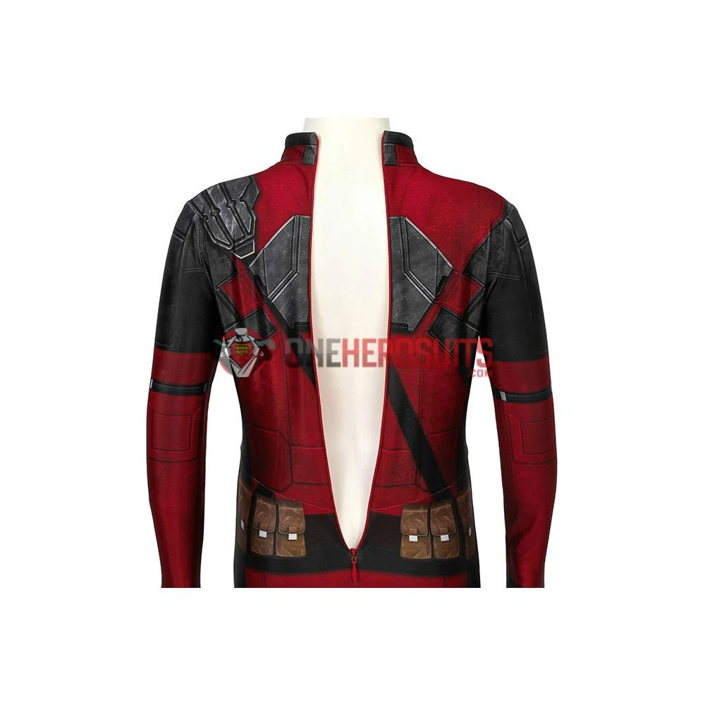 OneHeroSuits Expert-level Cosplay Bodysuit & Zentai Kids Deadpool Cosplay Suit 3D Printed Spandex Deadpool Suit For Children