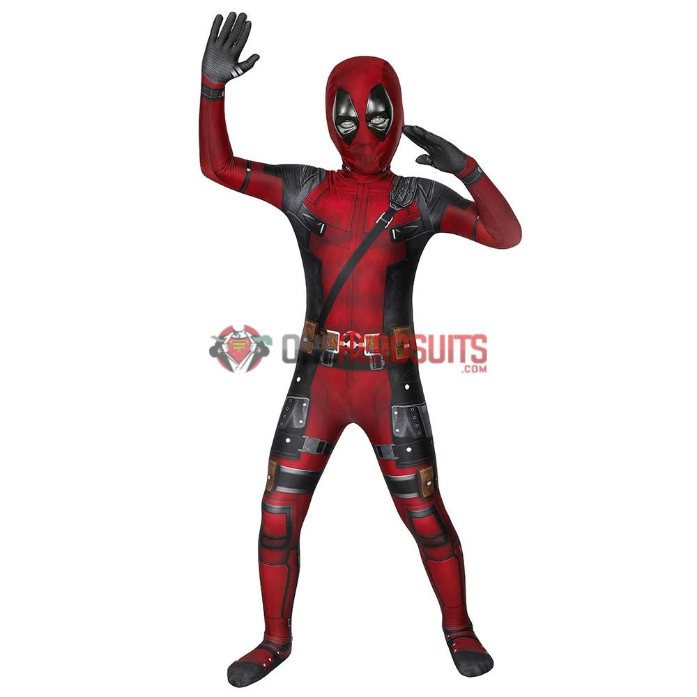 OneHeroSuits Expert-level Cosplay Bodysuit & Zentai Kids Deadpool Cosplay Suit 3D Printed Spandex Deadpool Suit For Children