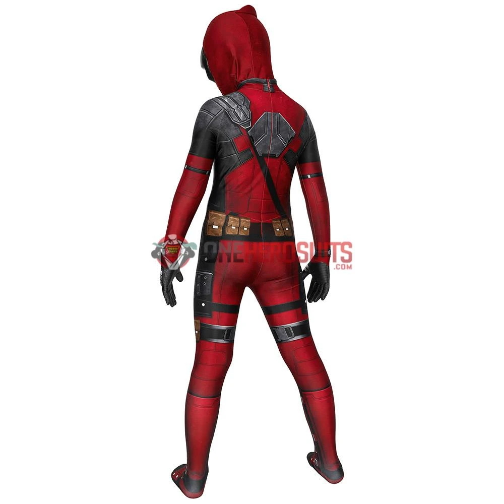 OneHeroSuits Expert-level Cosplay Bodysuit & Zentai Kids Deadpool Cosplay Suit 3D Printed Spandex Deadpool Suit For Children