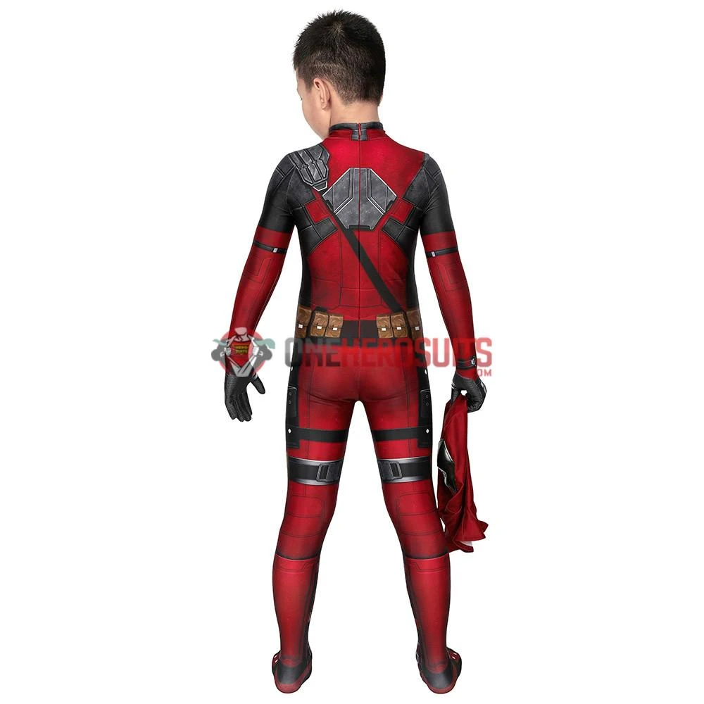 OneHeroSuits Expert-level Cosplay Bodysuit & Zentai Kids Deadpool Cosplay Suit 3D Printed Spandex Deadpool Suit For Children
