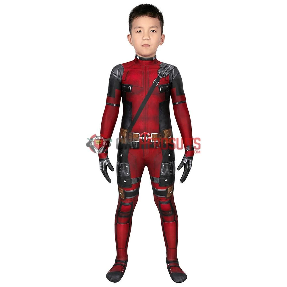 OneHeroSuits Expert-level Cosplay Bodysuit & Zentai Kids Deadpool Cosplay Suit 3D Printed Spandex Deadpool Suit For Children