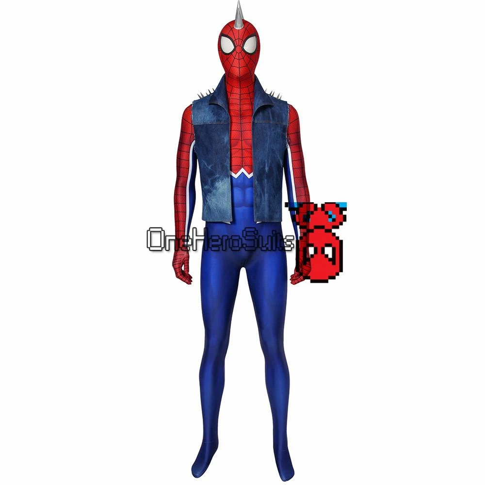 OneHeroSuits Spider-Punk Cosplay Suit Punk Spider-man Cosplay Costume Ver.2