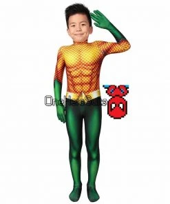 OneHeroSuits Christmas Gifts For Kids Aquaman Cosplay Suit Children Aquaman Cosplay Bodysuit