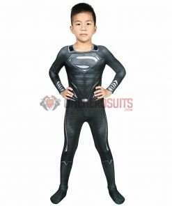 OneHeroSuits Christmas Gifts For Kids Superman Black Cosplay Suit With Cloak Kids Cosplay