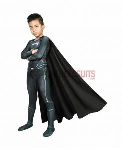 OneHeroSuits Christmas Gifts For Kids Superman Black Cosplay Suit With Cloak Kids Cosplay