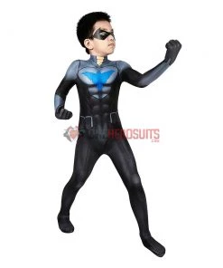 OneHeroSuits Kids Nightwing Cosplay Suit Comic Edition Creative Gifts For Children Expert-level Cosplay Bodysuit & Zentai
