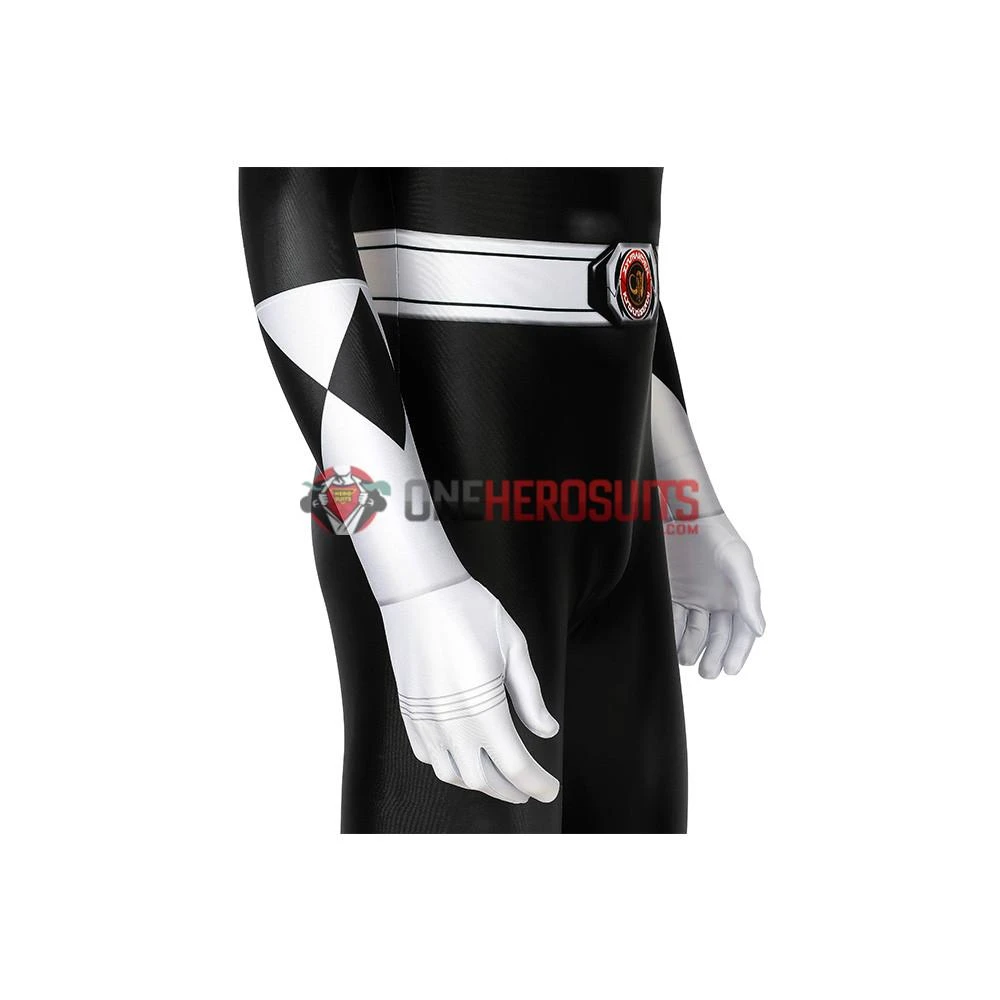 OneHeroSuits Black Power Rangers Suit Power Ranger Black Spandex Cosplay Costume
