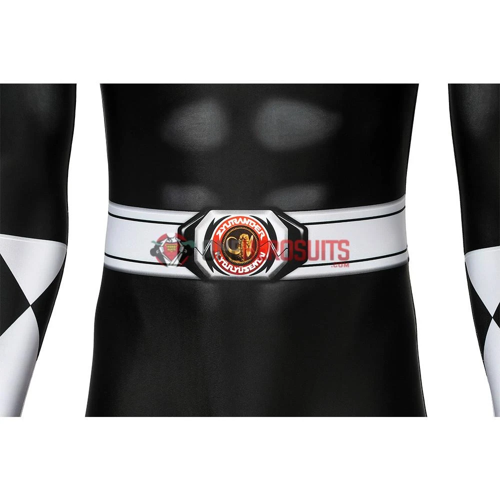 OneHeroSuits Black Power Rangers Suit Power Ranger Black Spandex Cosplay Costume