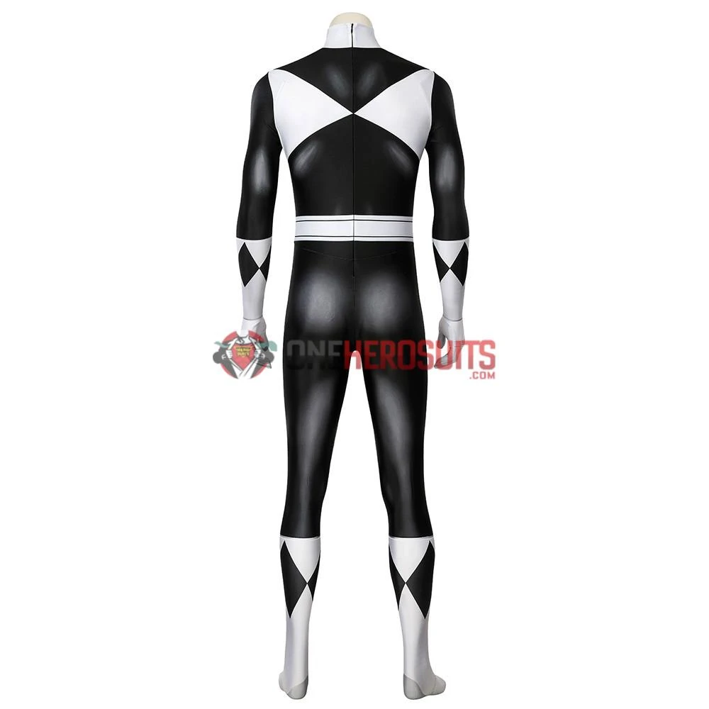 OneHeroSuits Black Power Rangers Suit Power Ranger Black Spandex Cosplay Costume