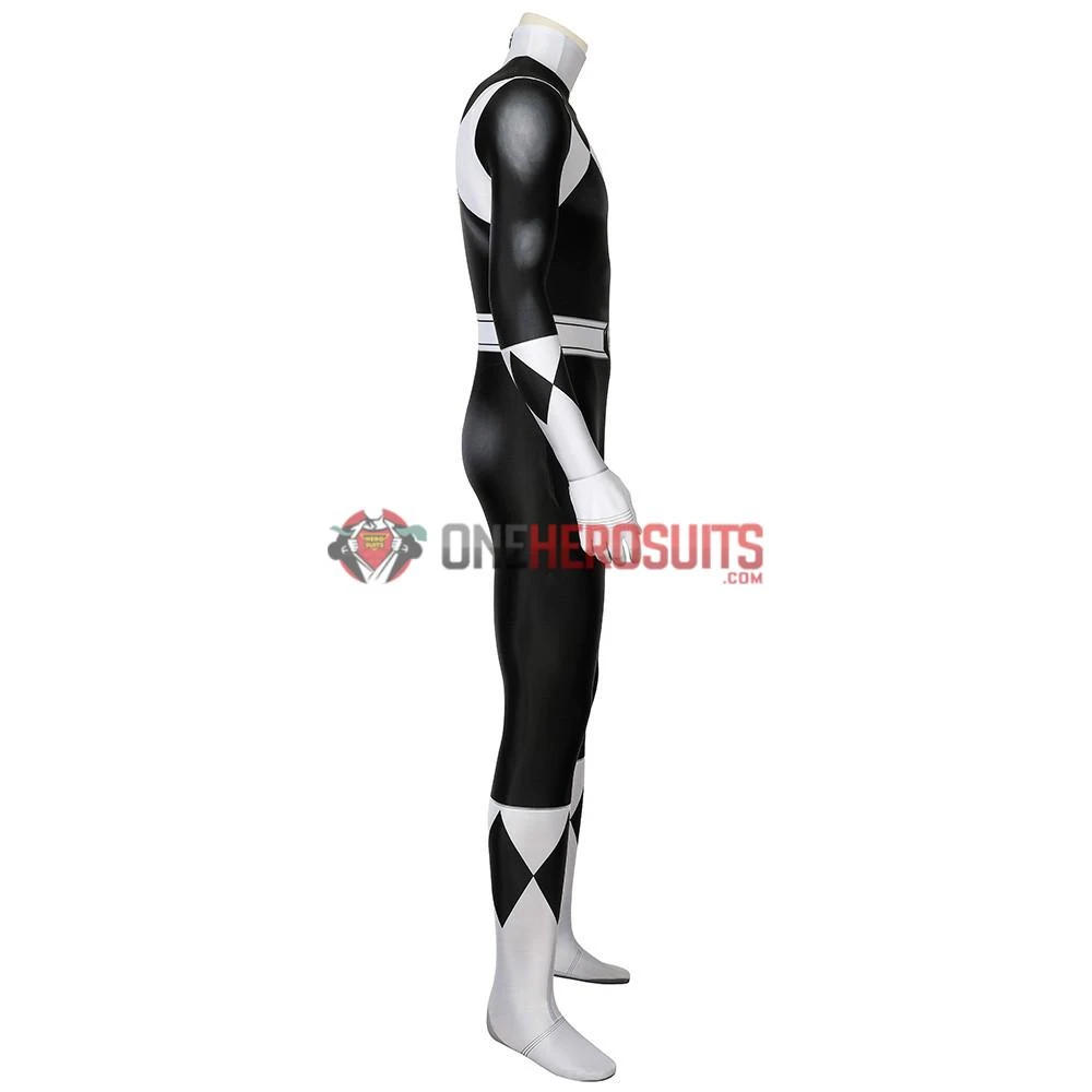 OneHeroSuits Black Power Rangers Suit Power Ranger Black Spandex Cosplay Costume
