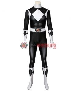 OneHeroSuits Black Power Rangers Suit Power Ranger Black Spandex Cosplay Costume