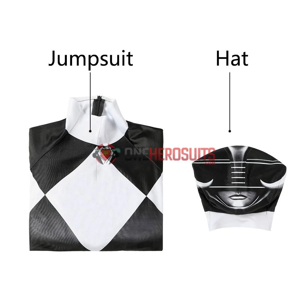 OneHeroSuits Black Power Rangers Suit Power Ranger Black Spandex Cosplay Costume