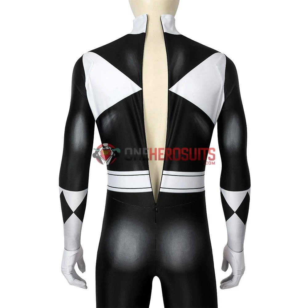 OneHeroSuits Black Power Rangers Suit Power Ranger Black Spandex Cosplay Costume