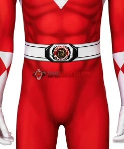 OneHeroSuits Red Power Ranger Cosplay Suit Classic Red Spandex Power Rangers Costumes Expert-level Cosplay Bodysuit & Zentai