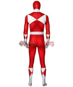 OneHeroSuits Red Power Ranger Cosplay Suit Classic Red Spandex Power Rangers Costumes Expert-level Cosplay Bodysuit & Zentai
