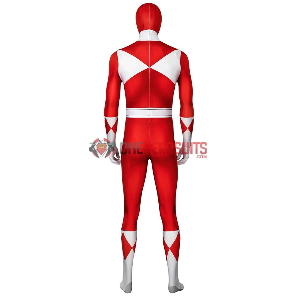 OneHeroSuits Red Power Ranger Cosplay Suit Classic Red Spandex Power Rangers Costumes Expert-level Cosplay Bodysuit & Zentai