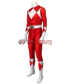 OneHeroSuits Red Power Ranger Cosplay Suit Classic Red Spandex Power Rangers Costumes Expert-level Cosplay Bodysuit & Zentai