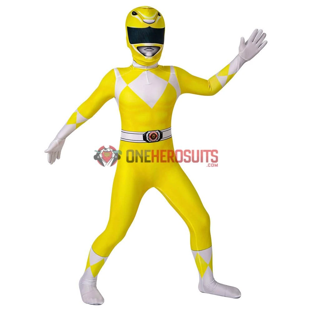 OneHeroSuits Expert-level Cosplay Bodysuit & Zentai Kids Yellow Power Ranger Cosplay Suit Gifts For Children