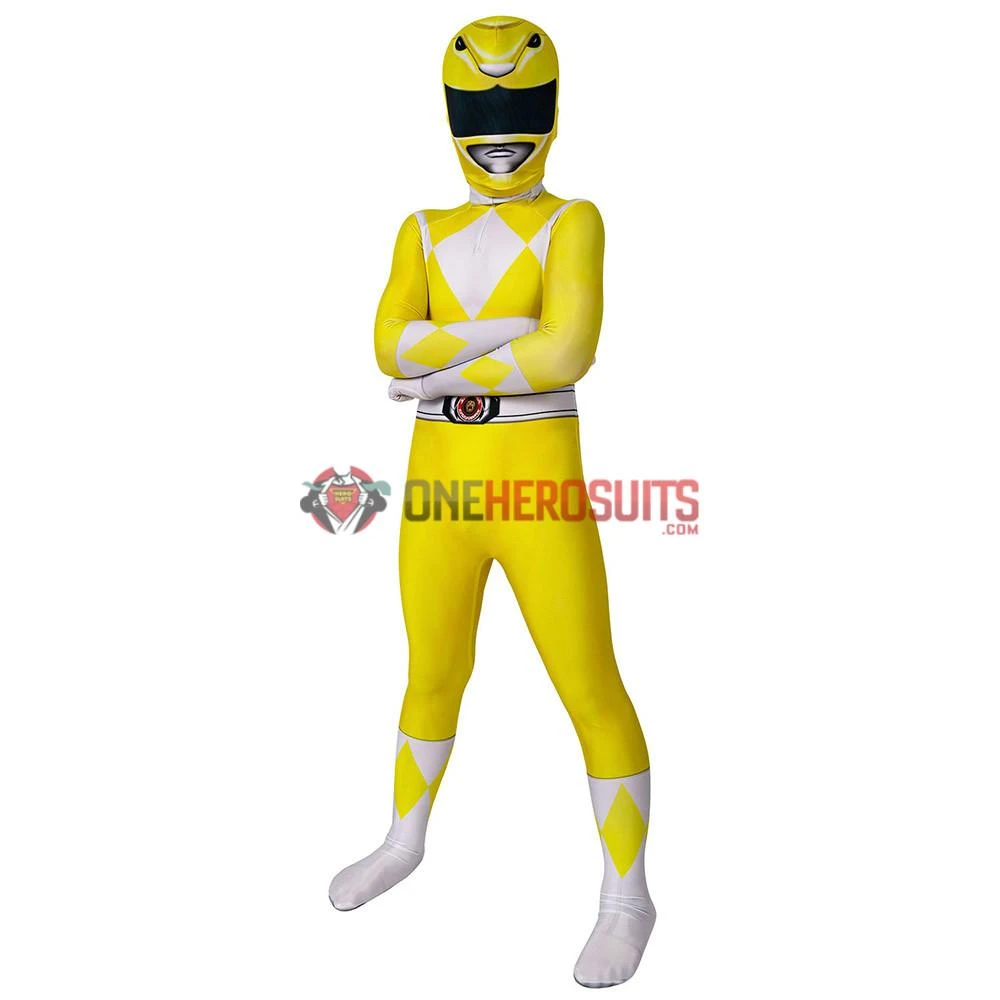 OneHeroSuits Expert-level Cosplay Bodysuit & Zentai Kids Yellow Power Ranger Cosplay Suit Gifts For Children