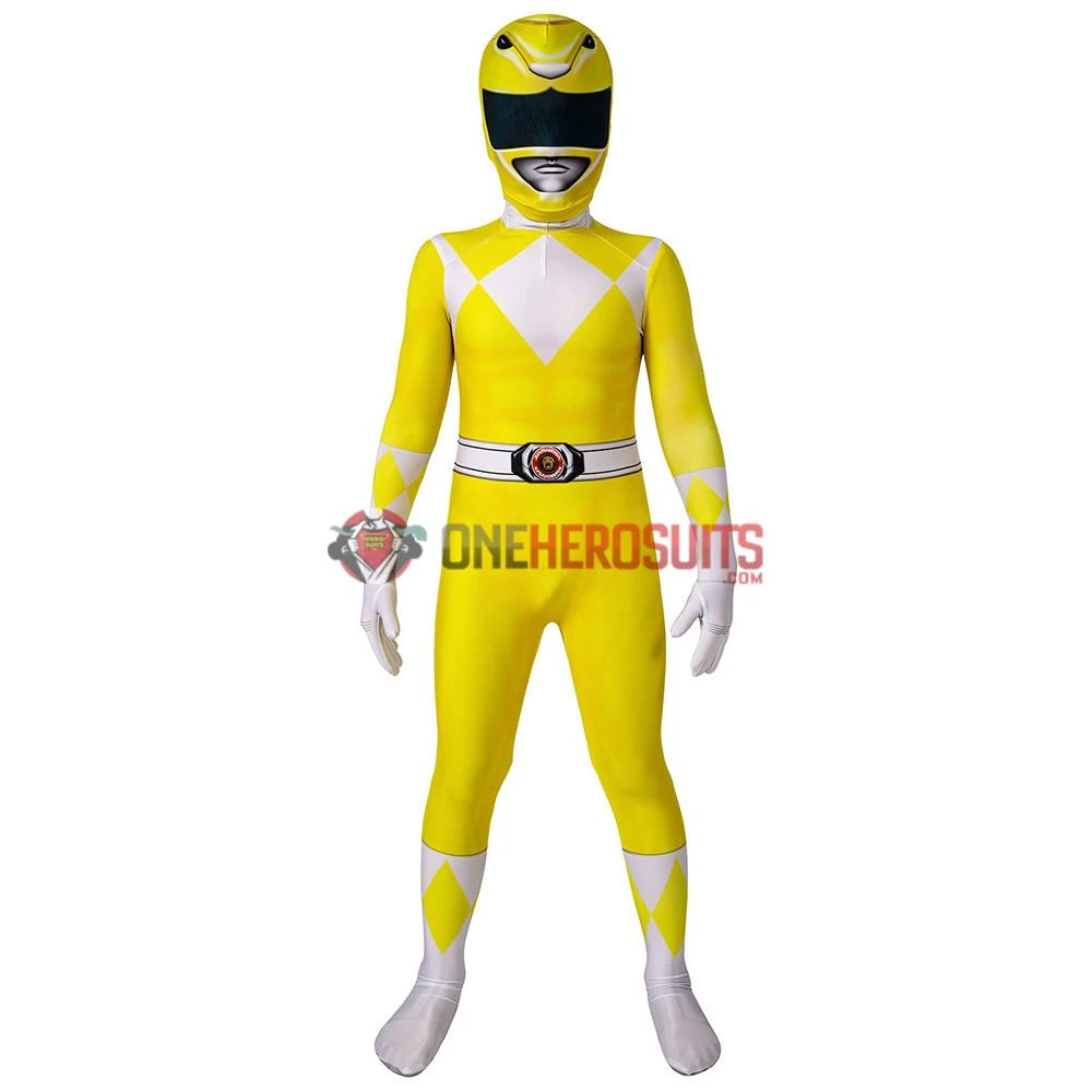 OneHeroSuits Expert-level Cosplay Bodysuit & Zentai Kids Yellow Power Ranger Cosplay Suit Gifts For Children