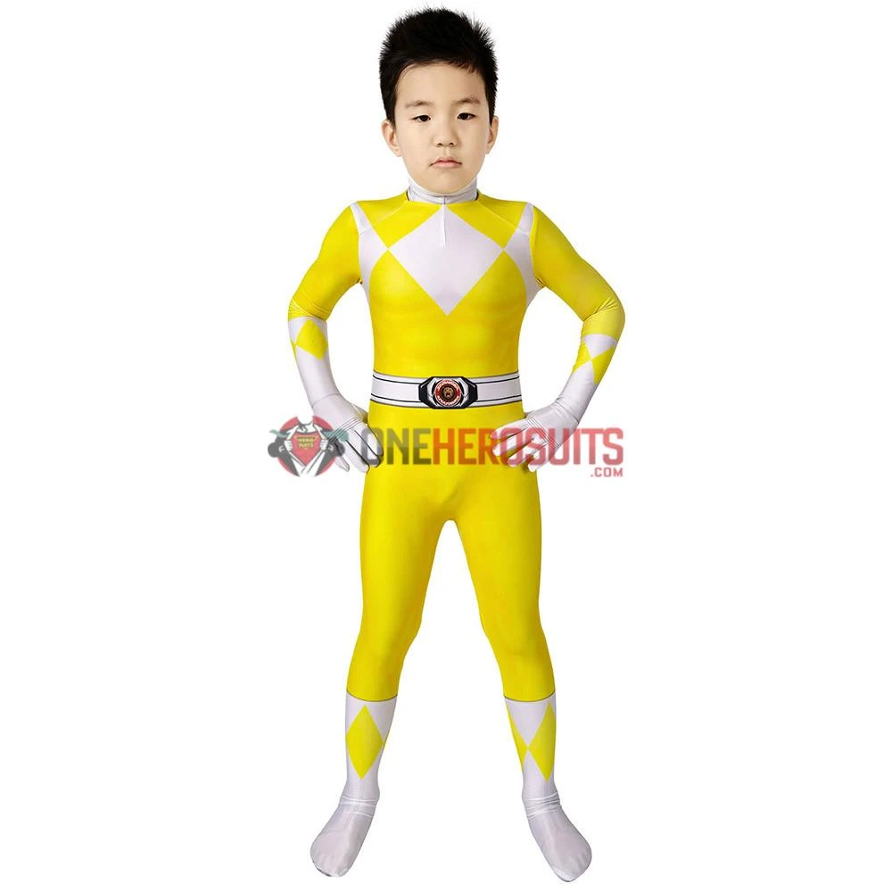 OneHeroSuits Expert-level Cosplay Bodysuit & Zentai Kids Yellow Power Ranger Cosplay Suit Gifts For Children